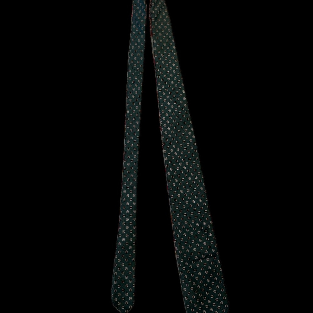 Talbott for Mobley and Sons Men's Necktie, Blended Silk, Green Geometric, 3in.